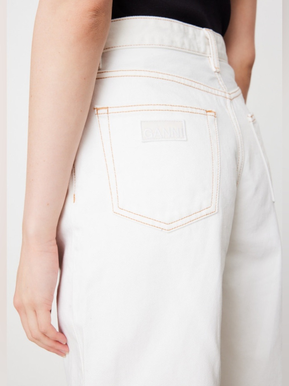 Ganni Denim Cargo Cream Jeans
